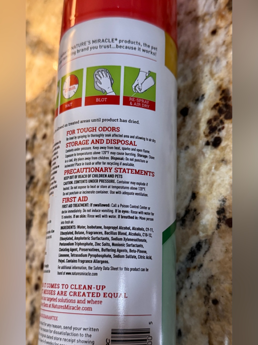 Nature's Miracle Urine Destroyer Plus Cat Enzymatic Cleaner 17.5oz Severe Stains - Picture 4 of 4